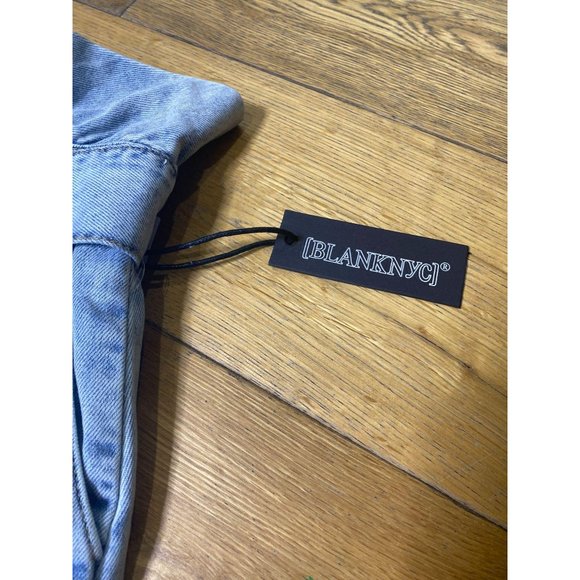 BLANKNYC Paperbag Jean Shorts in Caribbean Blue - Picture 9 of 12